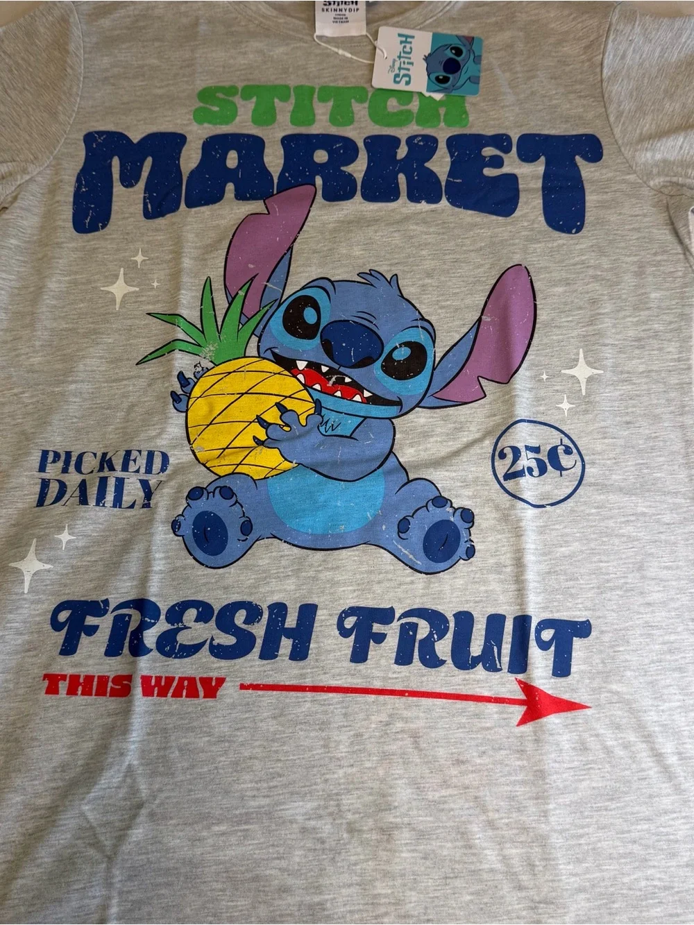 Disney Stitch x Skinny Dip Nightshirt Pajamas Women's Size XS Gray NEW - Picture 2 of 11